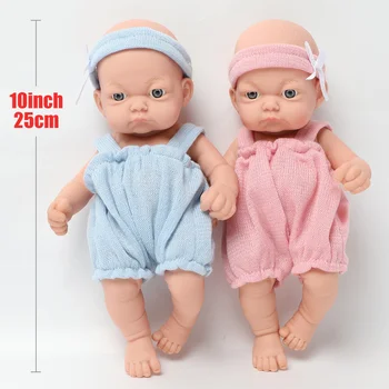 26CM viso kūno minkšto silikono reborn baby Doll 10 colių Realus naujagimių bebe Lėlė atspari vandeniui mielas Boneca Žaislų vaikams dovanos