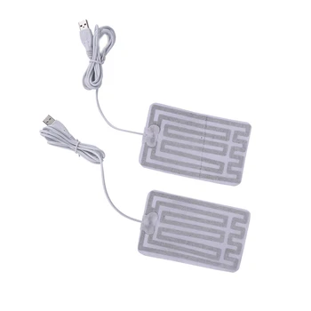 2vnt 5V Anglies Pluošto Šildymo kilimėlis USB Šildymo Plėvelė, Elektriniai Infraraudonųjų spindulių Karščiavimas Šilumos Mat Žiemą Šilta Ranka Juosmens Šilumos Pirštinės