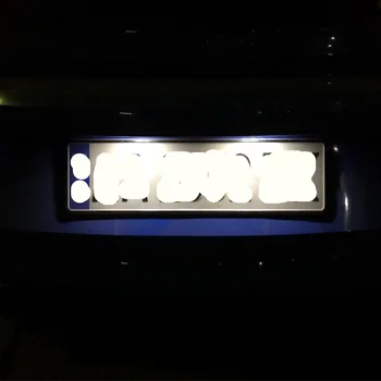 2vnt Automobilio LED Licenciją Plokštelės Šviesos diodų (Led Registracijos numerio Laikiklis lempos Golf 7 MK7 Passat B8 EOS Amarok Vabalas Polo 6R Scirocco