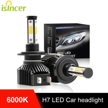 2vnt ISincer Keturių Pusės, H7 Led Automobilių Hradlight Lemputes 72W 6000K COB (Chip H7 Automatinis priekinių Žibintų Aukšto Power360 Laipsnio Automobilių Rūko Žibintas