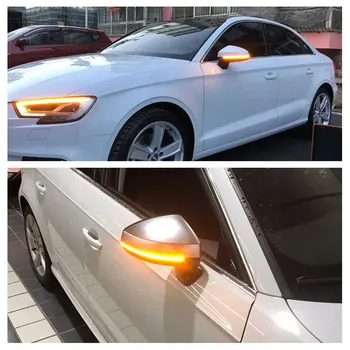2vnt LED Dinaminis Posūkio Signalo Lemputė Eilės Šoninis Veidrodis Indikatorius, Indikatorių Audi A3 8V S3 RS3 2013 2016 2017 2018