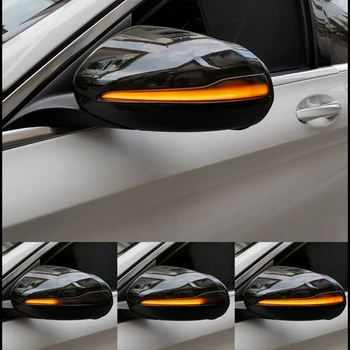 2vnt Mercedes Benz W205 W213 C E S GLC Klasės Dinaminis LED Bicolor Posūkio Signalo Lemputė Indikatorių Eilės Šoninis Veidrodis Indikatorius