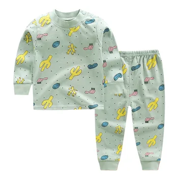 2vnt/rinkiniai Rudenį ir Žiemą, ilgomis rankovėmis Drabužius Sleepwear Medvilnės Kūdikis Sleepwear Berniukų Drabužiai Nustatyti Atsitiktinis Pižama Mergaitėms