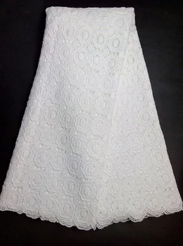 2Yards Nigerijos Nėrinių Audiniai Vestuvių Suknelė Aukštos Kokybės Balti Afrikos Smegenų Audiniai, Nėriniai prancūzijos Guipure Nėrinių Siuvimo Medžiagos