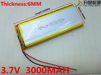3.7 V 3000mAh 6040100 Ličio Polimero Li-Po ličio jonų Baterija ląstelių Mp3 MP4 MP5 GPS