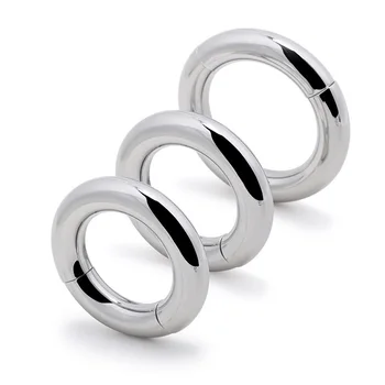 3 Dydis Sunkiųjų Vyrų Magnetinis Kapšelį Neštuvų Plieno Metalo Varpos Gaidys fiksavimo Žiedą Atidėti Ejakuliacija BDSM Sekso Žaislas Vyrams Gėjų