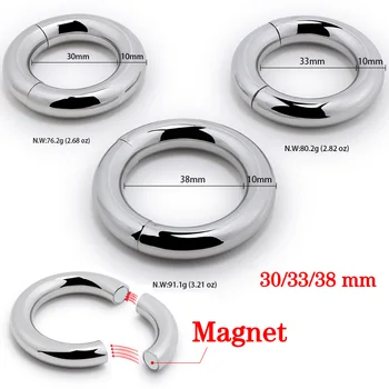 3 Dydis Sunkiųjų Vyrų Magnetinis Kapšelį Neštuvų Plieno Metalo Varpos Gaidys fiksavimo Žiedą Atidėti Ejakuliacija BDSM Sekso Žaislas Vyrams Gėjų