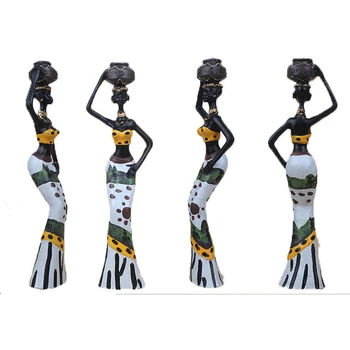 3 Vnt. Rankų Darbo Dovanų Stalo Dekoro Afrikos Motinos Statula Namų Ekrane, Egzotiškos Skulptūros Dervos Amatų Statulėlės Išskirtinį