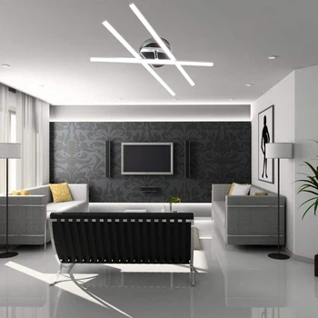 3 Šviesos LED Lubų Šviesos Juosta Lempos 18W Aliuminio AC85-265V Modernus Linijinis Dizaino Valgomojo, Miegamojo Kambarį 2020 Naujas
