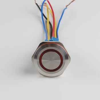 30mm Vandeniui Mygtukas Jungiklis savistabdės Akimirksnį Mygtukas Jungiklis su Žiedo Led Metalo Jungiklis Kompiuterio Garsiakalbis