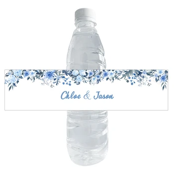 30pcs/daug Custom Asmeninį Gėlių Vestuvių Vandens Butelis Etiketes, Lipdukus Gimtadienio Sukaktį Nuotaka Parodyti Baigimo