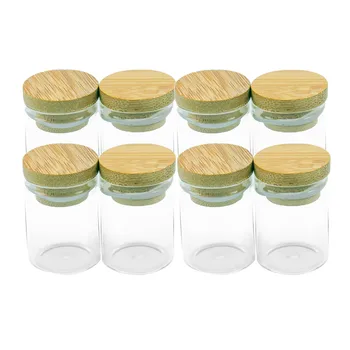 30x40mm 15ml Mini Stiklo Butelis su Bambuko Ruonių Padengti Stiklo Stiklainius Saldainiai Šafranas Maisto Milteliai Smėlio Stiklainius bambuko Bžūp buteliai