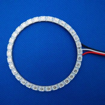 33LEDs WS2812B pikselių žiedas;adresuojamo žiedas;DC5V įvestis;RGB full;apvalus LED pikselių
