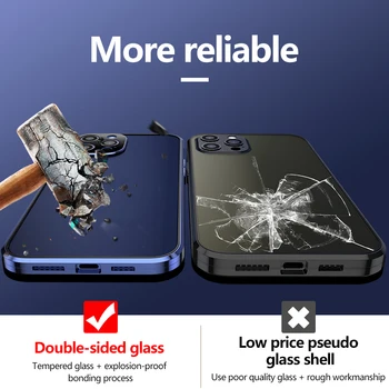 360 Metalo Magnetinių Adsorbcijos Telefono dėklas Skirtas iPhone 12 Mini Pro 11 Max SE XSMax XR X 8 7 Plius Dvipusis Stiklo Magneto Dangtelis