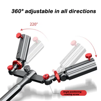 360 Reguliuojamas Žvejybos Laikiklis CNC Aliuminio-Magnio Lydinio Didelio Tikslumo Dvigubą Kėdę Žuvų Lazdele Stovo Paramos Stendas