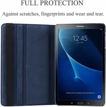 360 Sukasi Case for Samsung Galaxy Tab 10.1 2016 Atveju SM-T580 SM-T585 T580 T585 Stovėti Padengti PU Odos Tablet Funda Coque