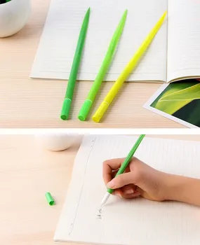 36pcs/daug Cute Maža žalia žolė Gelio rašiklis Ašmenys žolę sodina apdailos studentų premijos dovana, mokyklinės prekės, raštinė