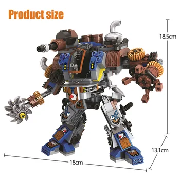 371pcs Miestas Amžiaus Garo Serijos Mechaninių Robotų Kūrimo Blokai Kariuomenės Kariai Duomenys Plytų Švietimo Žaislai Berniukas