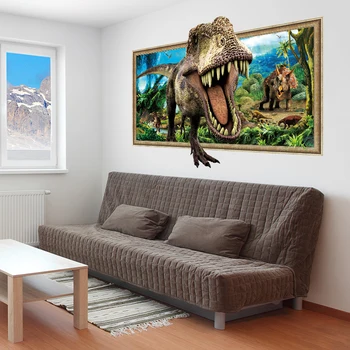 3D Dinozaurai Siena Lipdukas Miegamojo Kambarį Nuimamas Dekoratyvinės Sienų Lipduko Juros periodo Pasaulio aplinkosaugos ¾enklelis