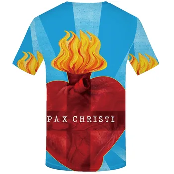 3d Marškinėlius Jėzus marškinėliai Vyrams Kryžiaus Marškinėlius Spausdinti Pax Christi Anime Drabužių, Meno Juokinga T shirts Širdies Tshirts Atsitiktinis Vyrų Drabužiai.