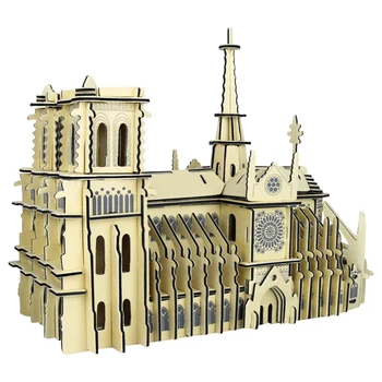 3D Medinės Dėlionės, Žaislų, Notre Dame De Paris Pasaulyje Žinomų Pastatų Žaislo Modelis Medinė Dėlionė Aukštos Kokybės Medienos Dovana Vaikams