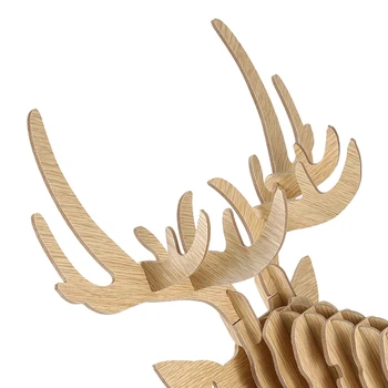 3D Medžio Drožyba Elnių Galvos Apdaila Sienos ir Kablys Durų Karoliai, Hat, Raktas