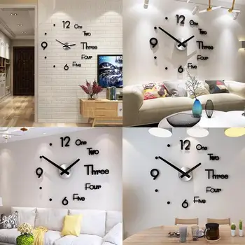 3D Modernus Sieninis Laikrodis Lipdukas, Dekoratyviniai Virtuvės Sieniniai Laikrodžiai Už Kambarį Valgomasis Namų Dekoro Wallclock Europoje Horloge
