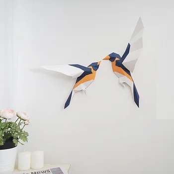 3D Popieriniai Paukščiai Papercraft Namų Dekoro, Sienų Apdaila Galvosūkiai Švietimo 