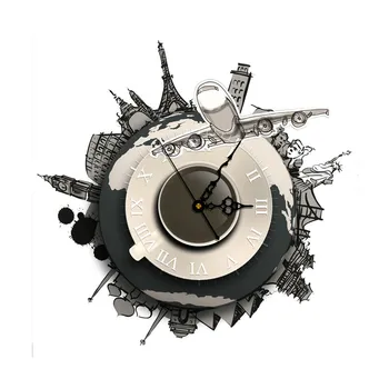 3D Skaldytų Sieninis Laikrodis Lipdukai Obuolio romėnišką Kabo Sieninis Laikrodis Už Kambarį Lipni PVC Lipdukas Išgalvotas Sienos Žiūrėti