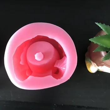 3D Vaza Mergina Cemento Sodinamoji Silikono Puodą Pelėsių 