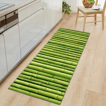 3D Žalios žolės bambuko kilimėliai absorbentas neslidus durų kilimėlis vonios kambaryje, virtuvėje grindų kilimėlis miegamojo kambarį kilimas prieškambario kilimas