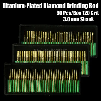 3mm Karka Titano Padengti Deimantinis Galąstuvas, Gręžimo Graviravimas, Drožyba Kortelės Šlifavimo Needle Point Poliravimas, Stiklo Jade Akmuo Įrankis