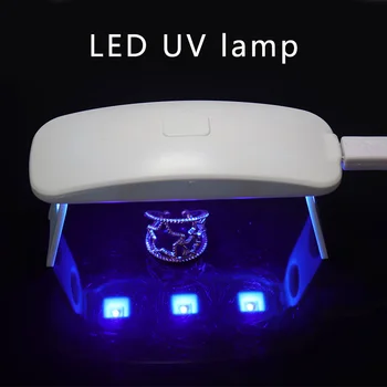 3W Balta Nagų Mašina, Džiovintuvas UV LED Lempos Nešiojamų Micro USB Kabelis Namuose Naudoti Nail UV Gelio Lako Džiovintuvas 3 LED Lempa Nagų Dailės Priemonės