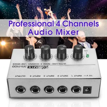 4 Kanalų Garso Maišytuvas Nešiojamas Mini Micro Mažai Triukšmo Karaoke Stereo Mixer Šeimos KTV