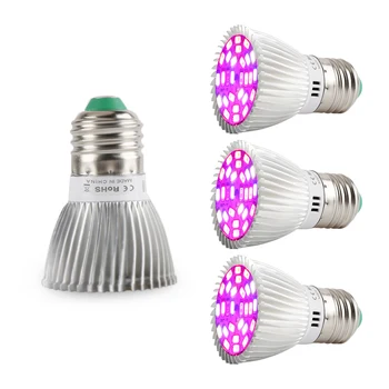 (4/Pak) E27 28W LED Grow Light Visą Spektrą Augalų Lempos Gėlių Hydroponics Sistemos Patalpų Sodas Šiltnamio efektą sukeliančių