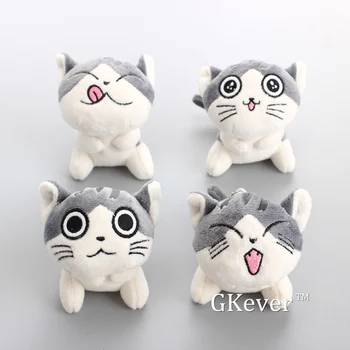 4 Vnt/set Anime Chi Katė Įdaryti Pliušinis Lėlės, Žaislai Peluche 10 CM Cute Kačių, Įdaryti Gyvūnų Žaislai 