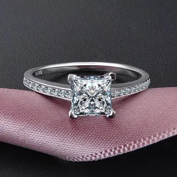 40 Stiliaus Mėgėjams Lab Diamond Cz Pažadas Žiedas 925 Sterlingas Sidabro Dalyvavimas Vestuvių Juostoje Žiedai, moterų, vyrų, Šaliai, Papuošalai, Dovana