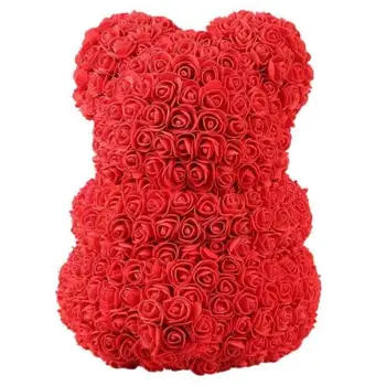 40cm/ 25cm Pink Rose Meškiukas Širdies Gėlių Dovana Motinos Diena, Gimtadienis, Vestuvės, Kalėdos
