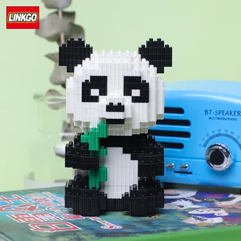 460Pcs+Balody Mažų Statybos Blokus 3 In 1 Animacinių filmų Gyvūnų Panda 3D Modelį 