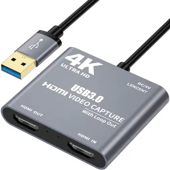 4K 1080P USB 3.0 HDMI Vaizdo Garso Žaidimas Užfiksuoti Kortelės Su Kilpa Iš Full 1080p 60 Įrašyti Per DSLR Kamera