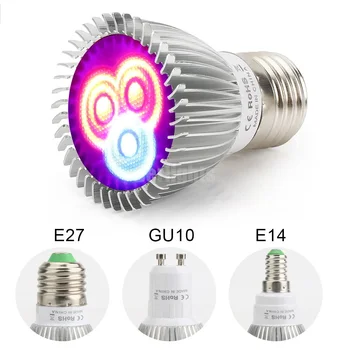 4pcs/Daug 6W LED Grow Light E27/E14/GU10 AC85-265V Augalai, Gėlių Sėklos, Daržovių Patalpų Šiltnamio efektą sukeliančių Hydroponics Auginimo Lempos