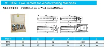 4pcs/set morzės MT1 MT2 morzės tapper center nustatyti, medienos apdirbimo, medinės cnc tekinimo staklės centras