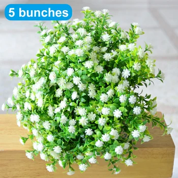 5 gabalai, rankų darbo gėlių žaliųjų augalų eukalipto lauko nuotakos vestuvių puokštė apdailos balta 5 gypsophila DTT88