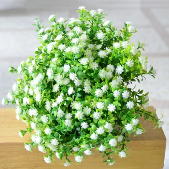 5 gabalai, rankų darbo gėlių žaliųjų augalų eukalipto lauko nuotakos vestuvių puokštė apdailos balta 5 gypsophila DTT88