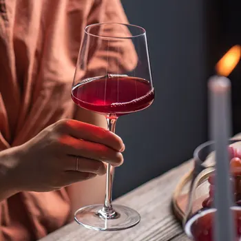 500-650ml Kūrybos Aikštė Skaidrus Bordo Raudona Vyno taures Kokteilių Bokalas Stiklo Virtuvė Šeimos Vyno Gėrimo Goblet