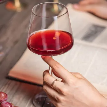 500-650ml Kūrybos Aikštė Skaidrus Bordo Raudona Vyno taures Kokteilių Bokalas Stiklo Virtuvė Šeimos Vyno Gėrimo Goblet