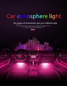 5050 LED Automobilių Koja Aplinkos Šviesos Lempa Su USB Belaidžio Nuotolinio Muzikos Kontrolės Kelių Rūšių Automobilių Interjero Dekoratyvinis Apšvietimas