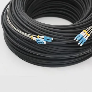 50mtr Lauko CPRI Fiber optic Patch cord LC SC FC ST 4 branduolių SM lašas patch kabelis Singlemode FTTH FTTA jumper ELINK 4 pluošto