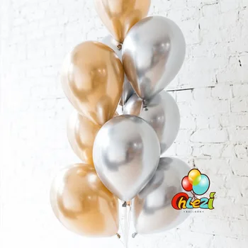 50pcs 12inch Super Metallic lateksiniai balionai Vestuvių, Gimtadienio Karnavalas Šalis Dekoro Prekių Aukso 