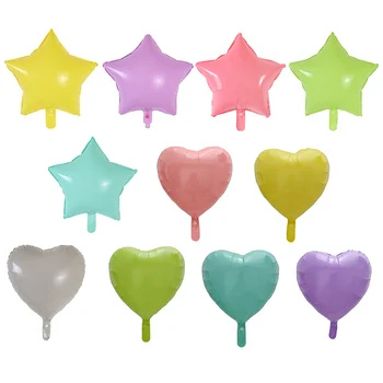 50pcs 18inch Macarons Pastelinių Spalvų Saldainiai Folija Balionai Širdies Star Helio Baloons Už Gimtadienio, Vestuvių Dekoravimas Vaikams, Žaislai